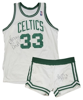 1986-87 Larry Bird Game Used Boston Celtics Home Uniform: Jersey & Shorts (MEARS A10, PSA/DNA & Letter of Provenance)